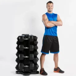 CAP Barbell Rubber Hex Dumbbell Set 550-Pound Black