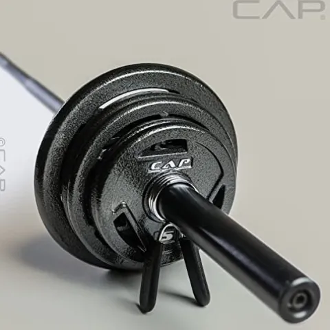 CAP Barbell Starter Olympic Weight Set 105lbs, Set with Plates and Bar