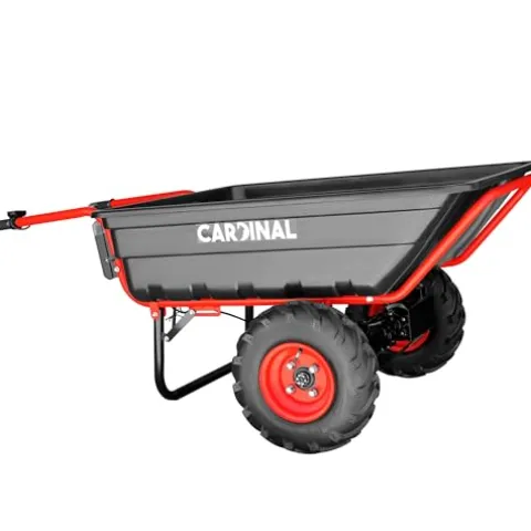 Cardinal Heavy Duty Electric Utility Cart 40V Battery-Powered Wheelbarrow Black