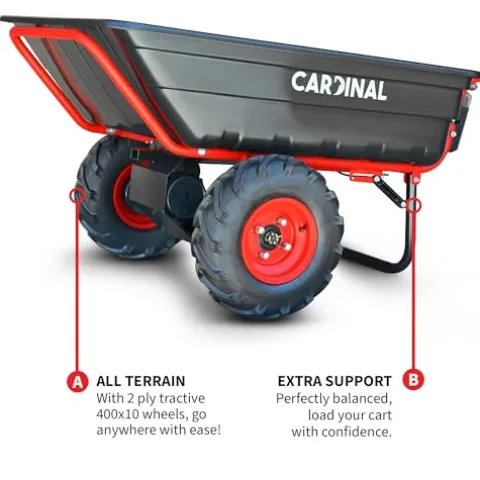 Cardinal Heavy Duty Electric Utility Cart 40V Battery-Powered Wheelbarrow Black