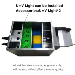 Carefree Fish Stainless Steel Koi Filter Box for Ponds 1000-3000 Gal Silver