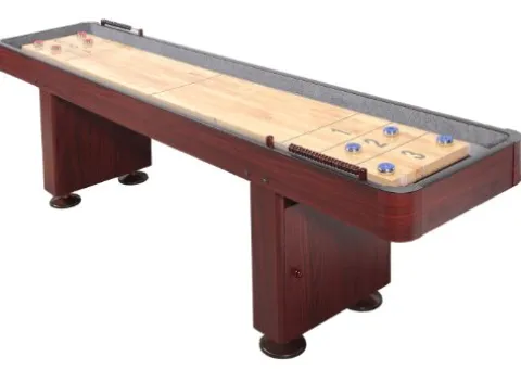 Carmelli Shuffleboard Table 12 Ft Set Hardwood Block Surface – Dark Cherry