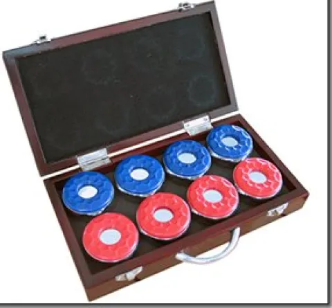 Carmelli Shuffleboard Table 12 Ft Set Hardwood Block Surface – Dark Cherry