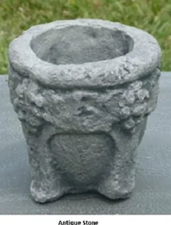 CC Outdoor Living Set of 2 Antique Stone Finished Decorative Urn Planters 37″ Gray