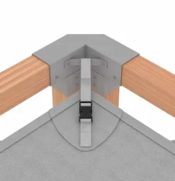 CedarCraft Bali 8×8′ Cedar Pergola with Sunshade Canopy Natural