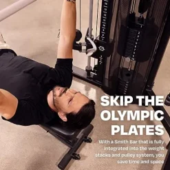 CENTR 3 Home Gym Functional Trainer with Selectorized Smith Bar Matte Black