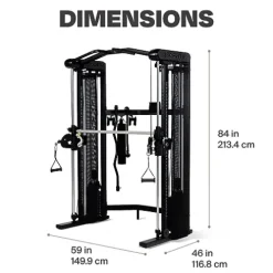 CENTR 3 Home Gym Functional Trainer with Selectorized Smith Bar Matte Black