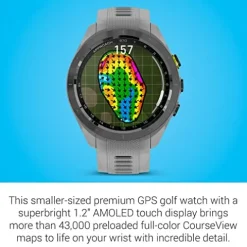 Certified Brands Garmin Approach S70 Golf Smartwatch | Full-Color CourseView Maps AMOLED Display | Advanced Shot Execution & Putt Alignment | 42mm – Powder Gray