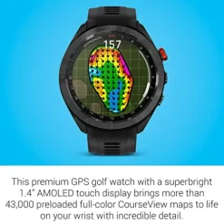 Certified Brands Garmin Approach S70 Golf Smartwatch AMOLED Display Shot Execution Putt Alignment Golfing System with Approach CT10 Starter Kit Club Tracking System 3 Sensors Signature Stand Power Bundle 47mm Black