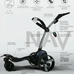 Certified Brands MGI Zip Navigator Electric Golf Cart with Travel Bag Bundle