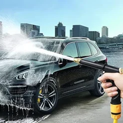 C/H Garden Hose Pipe 5m Flexible Lightweight with 4 Function Spray Gun Yellow