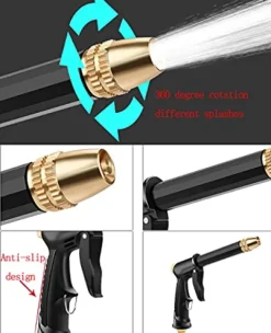 C/H Garden Hose Pipe 5m Flexible Watering Hose with Spray Gun Yellow