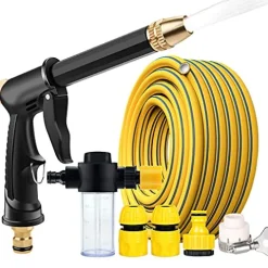 C/H Garden Hose Pipe 5m Flexible Watering Hose with Spray Gun Yellow