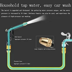 C/H Garden Hose Pipe 5m Flexible Watering Hose with Spray Gun Yellow