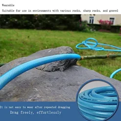 C/H PVC Garden Fiber Braided Water Hose Pipe 30M Blue