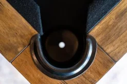 Chamberlain Game Tables Aspen Nights Handcrafted Distressed Wood 7′ Pool Table Brown and Black