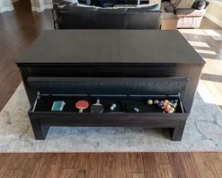 Chamberlain Game Tables New York Nights 7 Ft Pool Table Set with Benches and Top Espresso