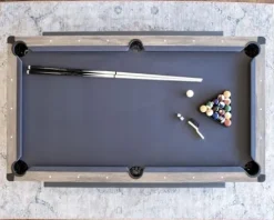 Chamberlain Game Tables Rocky Mountain Nights 7ft Pool Table with Benches and Dining Top Gray