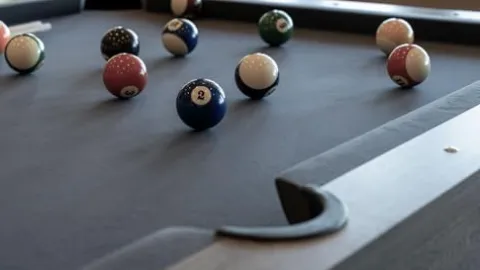 Chamberlain Game Tables Rocky Mountain Nights 7ft Pool Table with Benches and Dining Top Gray