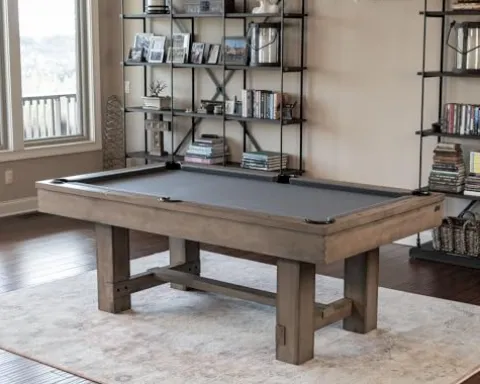 Chamberlain Game Tables Smoky Mountain Nights 7′ Pool Table Rustic Grey