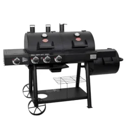 Char-Griller Texas Trio 3-Burner Gas & Charcoal Grill and Smoker Black