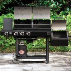 Char-Griller Texas Trio 3-Burner Gas & Charcoal Grill and Smoker Black