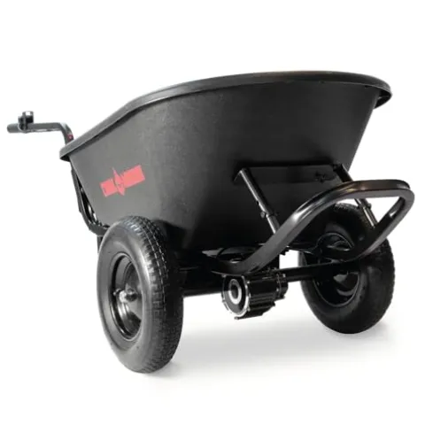 Chore Warrior Electric Wheelbarrow Utility Cart 350 lbs Capacity 6 Cu FT Black