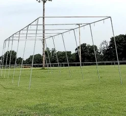 Cimarron Sports Outdoor Practice Batting Cage Frame Corners Stainless Steel Black