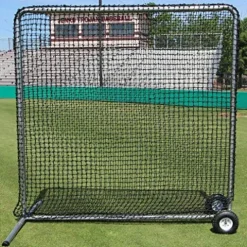Cimarron Sports Outdoor Practice 7×7#84 Premier Fielder Net and Frame with Wheels Black Stainless Steel