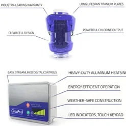CircuPool EDGE40 Salt Chlorine Generator | USA-Made | 7 Year Warranty | Electronic System for Pools up to 40,000 Gallons