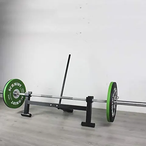 CKIDS Barbell Deadlift Bar Jack Double Grooved – Load/Unload Weight Plates, Olympic Bar for Deadlifts & Weight Training