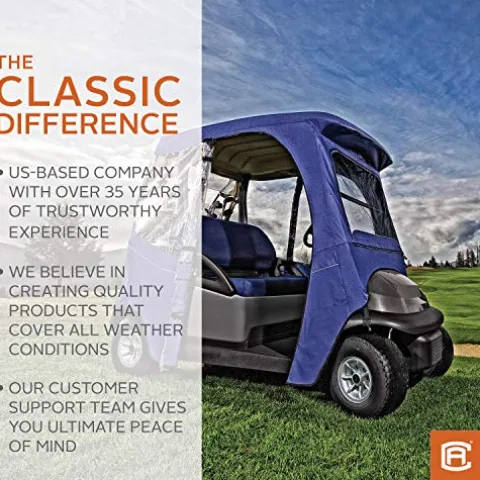 Classic Accessories Fairway Golf Cart Deluxe Enclosure Light Khaki