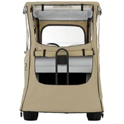 Classic Accessories Fairway Golf Cart FadeSafe Enclosure For Club Car, Short Roof Khaki