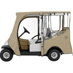Classic Accessories Fairway Golf Cart FadeSafe Enclosure For Club Car, Short Roof Khaki