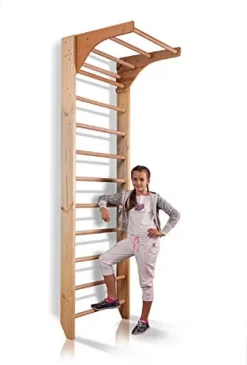CleverWood Swedish Ladder Stall Bars Set for Physical Therapy & Gymnastics