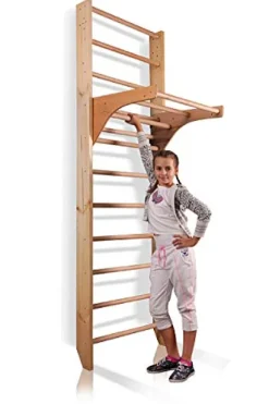 CleverWood Swedish Ladder Stall Bars Set for Physical Therapy & Gymnastics