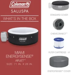 Coleman Inflatable Hot Tub Portable Outdoor Spa Black