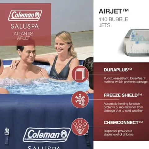 Coleman SaluSpa Atlantis AirJet Hot Tub with 140 Jets & 2-Pack Spa Seats