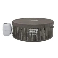 Coleman SaluSpa Napa AirJet Inflatable Hot Tub Gray Wood