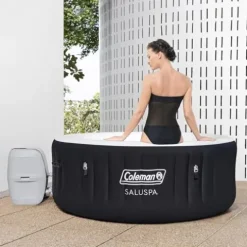 Coleman SaluSpa 4-Person Inflatable Hot Tub with 120 AirJets Black