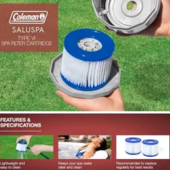 Coleman SaluSpa 4-Person Inflatable Hot Tub with 120 AirJets Black