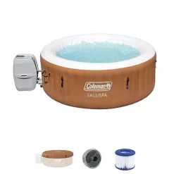 Coleman SaluSpa Ponderosa AirJet Inflatable Hot Tub with Spa Seats and Headrest Pillows