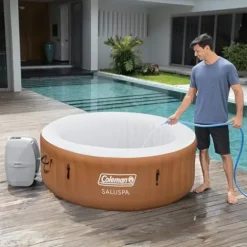 Coleman SaluSpa Ponderosa Inflatable Hot Tub with Spa Seats & Headrest Pillows