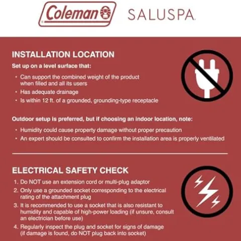 Coleman SaluSpa Ponderosa Inflatable Hot Tub with Spa Seats & Headrest Pillows