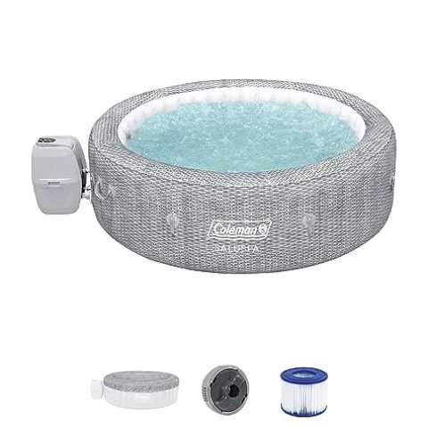 Coleman SaluSpa Sicily AirJet Hot Tub with 180 Jets & Bestway Adjustable Seats Gray