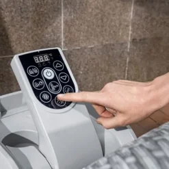 Coleman SaluSpa Sicily AirJet Hot Tub with 180 Jets & Bestway Adjustable Seats Gray