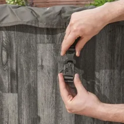 Coleman SaluSpa Sicily AirJet Hot Tub with 180 Jets & 6 Bestway Non-Slip Seats Gray