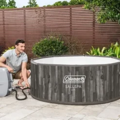 Coleman SaluSpa Sicily AirJet Hot Tub with 180 Jets & 6 Bestway Non-Slip Seats Gray