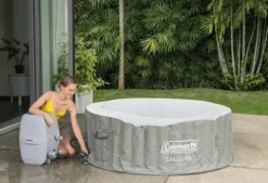 Coleman Tahiti EnergySense AirJet Inflatable Hot Tub Spa Gray