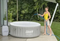 Coleman Tahiti EnergySense AirJet Inflatable Hot Tub Spa Gray
